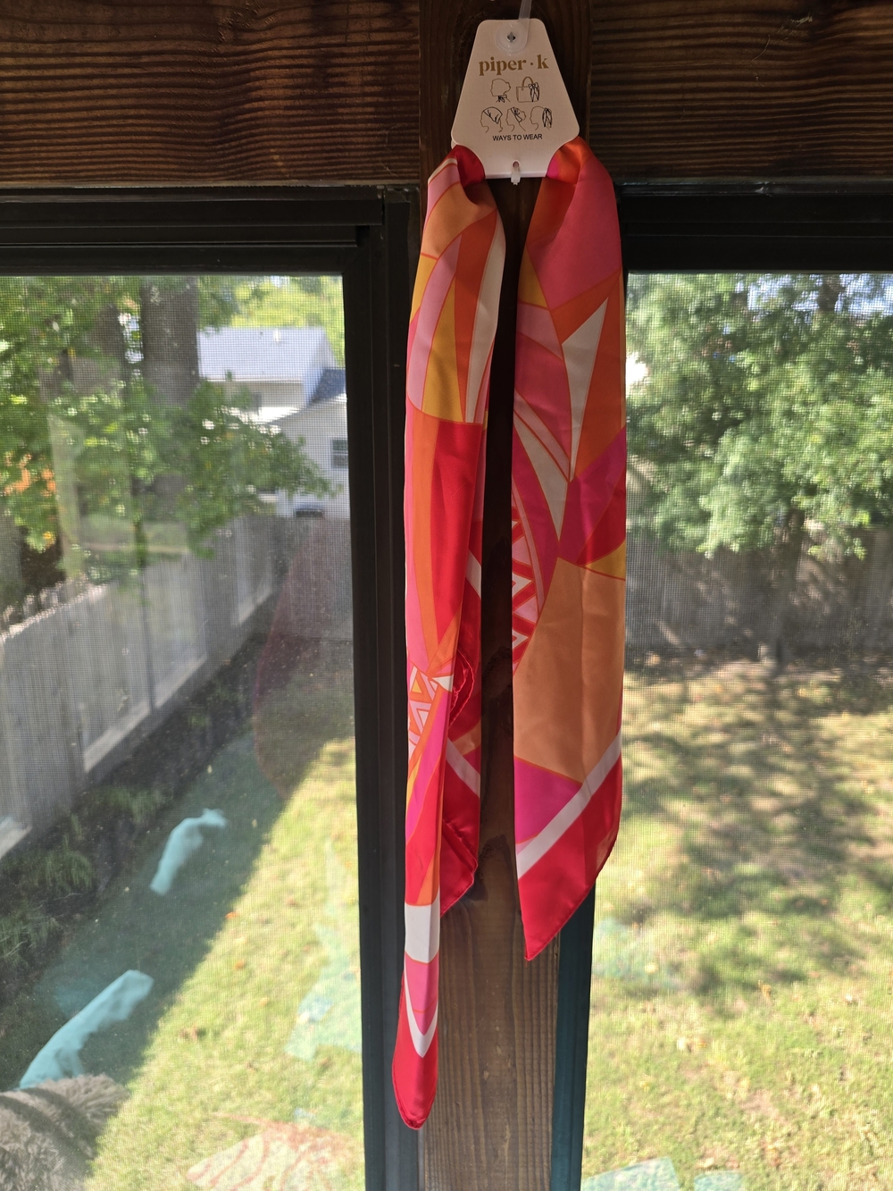 Handmade Pink & Orange Bogo Hand Bag Piper K Scarf Creme Shop Mask Bear Keychain - Picture 7 of 13